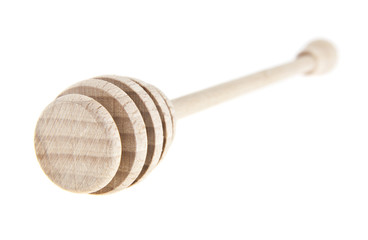 Fototapeta na wymiar wooden spoon for honey isolated on white background