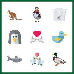animals icons set. wilderness, ocean, erotica and mammal graphic works