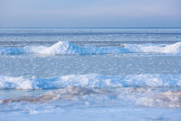 Baltic sea winter landscape
