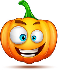 Pumpkin characters funny, funny, and crazy. Halloween cartoon emoticons