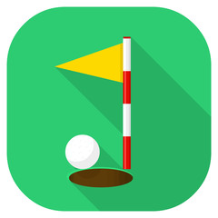 Vector Golf Flat Icon Illustration.