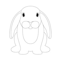  rabbit cartoon  vector illustration   lining draw  front