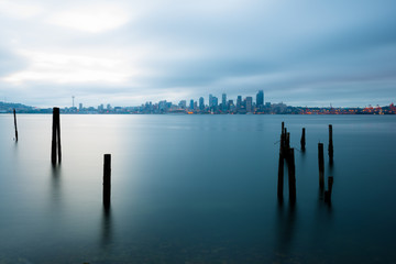 Puget Sound and city skyline, Seattle, Washington State, USA
