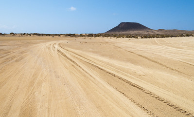 Landscape on La Graciosa Island, the smallest and northern most Island of the Canary Islands