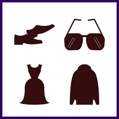 stylish icon. sunglasses and sweater vector icons in stylish set. Use this illustration for stylish works.