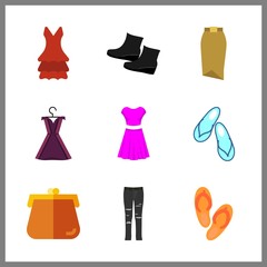 fashionable icon. dress and grey jeans vector icons in fashionable set. Use this illustration for fashionable works.