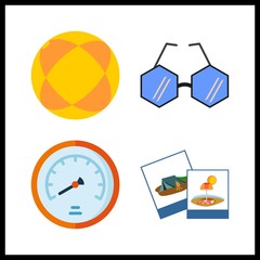 4 light icon. Vector illustration light set. ball and velocity icons for light works