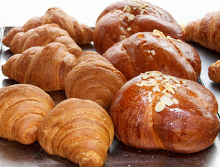 Croissant and sweet brioches