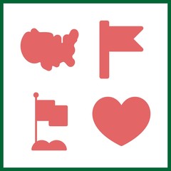 4 government icon. Vector illustration government set. flag and united states icons for government works