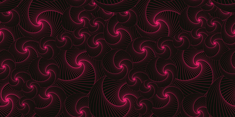 spirals seamless wallpaper in bright pink and black
