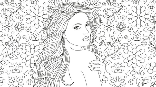 21 710 Best Coloring Pages Girl Images Stock Photos Vectors Adobe Stock