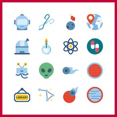 science icons set. people, abducted, earth and sunrise graphic works