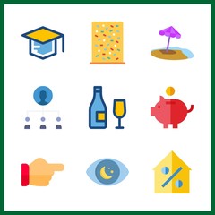 9 success icon. Vector illustration success set. teamwork and real estate icons for success works