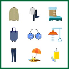 hipster icon. jeans and sunglasses vector icons in hipster set. Use this illustration for hipster works.