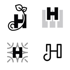 Letter H Set Idea Abstract Monogram Icon Logo Design Template Element Vector