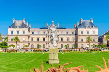 Beautiful sunny day in Paris, Luxembourg Gardens