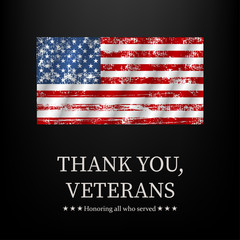 Illustration for veterans day, thank you, vector graphic