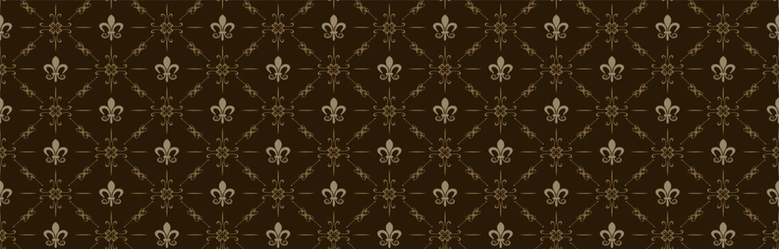 Seamless vector Royal pattern background. The repetition of dark pattern texture. Vector image.