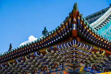 Multicolored tiled roof