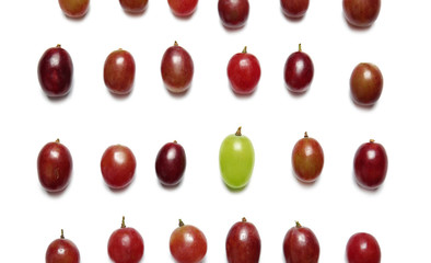 Fresh ripe grapes on white background