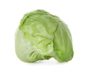 Fresh ripe cabbage on white background