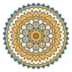 Ethnic ornamental mandala. Decorative design element. Hand drawn illustration