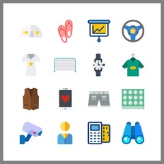16 man icons set