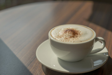 Closeup image coffee with blank copy space screen for your text message.