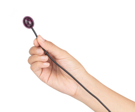 hand holding Generic 1m Infrared IR TV HDMI Remote Control Receiver and Emitter Extender Cable 3.5mm Wire Adapter
