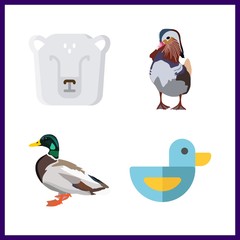 animals icons set. squeak, background, hygiene and ducks graphic works