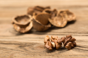walnuts on wooden surface