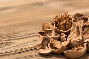 walnuts on wooden surface