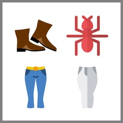leg vector icons set. pants, boots and ant in this set.