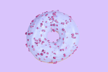 Sweet tasty donut isolated on white.