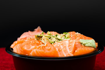 japanese food Mix Sashimi Chirashi Rice Bowl