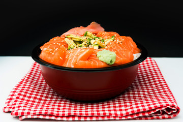 japanese food Mix Sashimi Chirashi Rice Bowl
