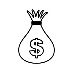 money bag cash currency bank isolated image