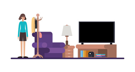 young woman on the livingroom