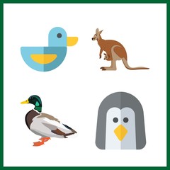 animals icons set. clipping, life, ducklings and fur graphic works