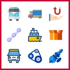 delivery icon. ship and van vector icons in delivery set. Use this illustration for delivery works.