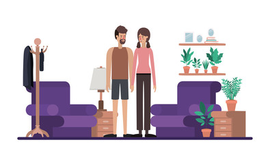 couple on livingroom avatars characters