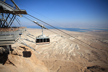 Cabel car in Masada national park, Israel