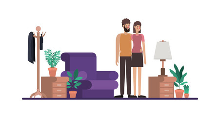 couple on livingroom avatars characters