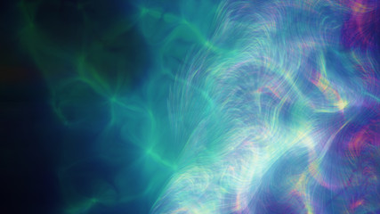 Virtual reality concept. 3d abstract bubble shapes flying above surface. Landing page template. 3d illustration.