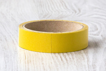 Transparent adhesive tape on white background