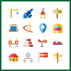 16 structure icon. Vector illustration structure set. transportation and distribution icons for structure works