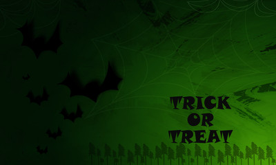 Trick or Treat, Halloween Background Design With Bat.