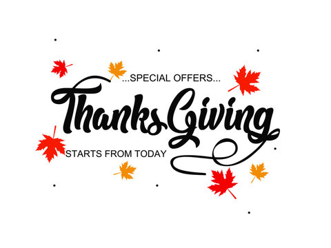 Thanksgiving Offers Background Autumn Leaves.