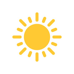 Sun vector icon, summer symbol. Simple illustration, flat design for web or mobile app
