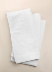 Clean soft towels on light background